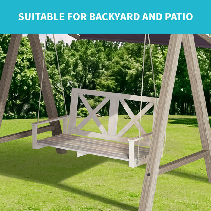 Gracie Oaks Vladi Solid Wood Porch Swing Wayfair